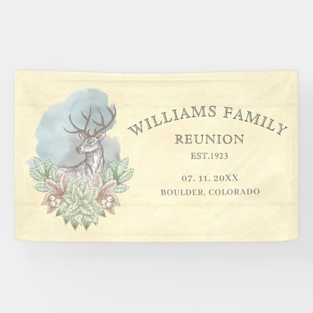 Rustic woodland family reunion banner (Horizontal)