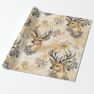 Rustic Woodland Fawn Pattern Wrapping Paper