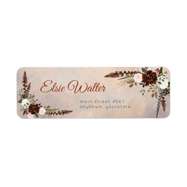 Rustic Woodland Feathers and Floral Bloom (Front)