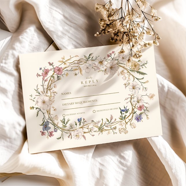 Rustic Woodland Fern Wedding RSVP Card (Creator Uploaded)