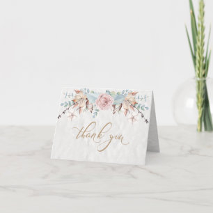 Rustic Woodland Floral Unicorn Thank You Card