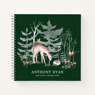 Rustic Woodland Forest Animals Baby First Year Not Notebook
