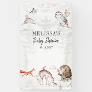 Rustic Woodland Forest Animals Baby Shower Banner