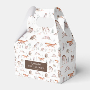 Rustic Woodland Forest Animals Baby Shower Favour Box