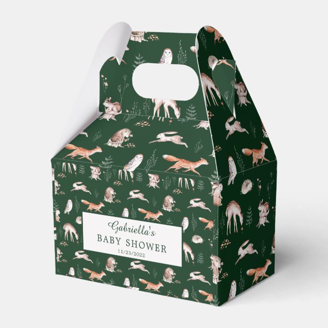 Rustic Woodland Forest Animals Baby Shower Favour  Favour Box (Front Side)