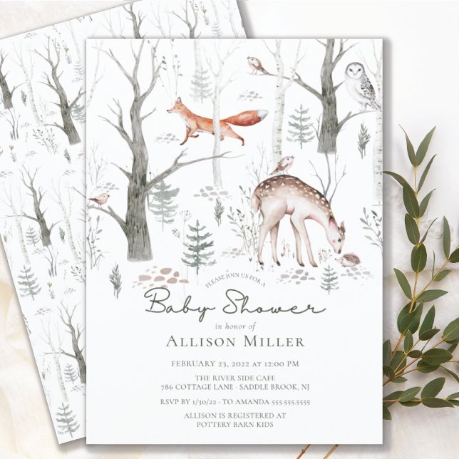 Rustic Woodland Forest Animals Baby Shower  Invitation (Creator Uploaded)