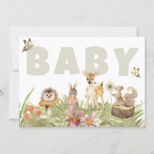 ** Rustic Woodland Forest Animals Baby Shower Invitation