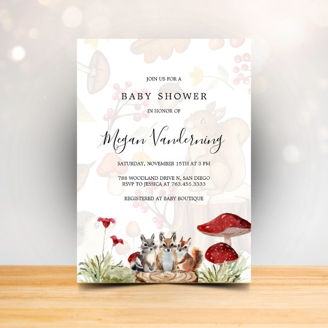Rustic Woodland Forest Baby Shower Invitation (Creator Uploaded)