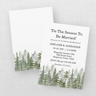 Rustic Woodland Forest Green Wedding Invitation