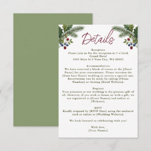 Rustic Woodland Forest Greenery Mountain Wedding Enclosure Card