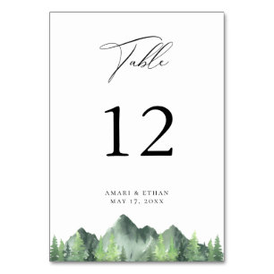 Rustic Woodland Forest Mountain Table Number