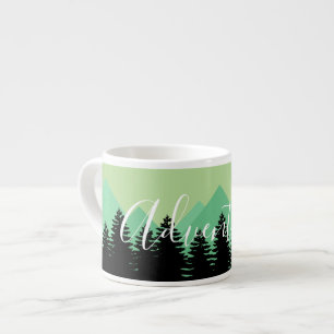 Rustic Woodland Forest & Mountains Adventure Espresso Cup