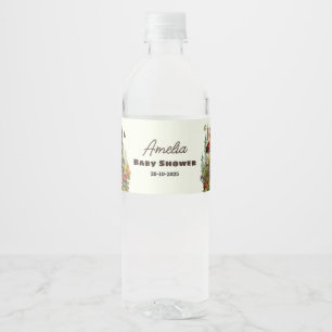 Rustic Woodland Forest Mushroom Baby Shower Fall  Water Bottle Label