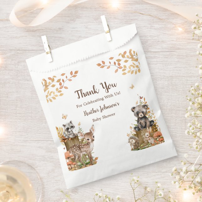 Rustic Woodland Forest Neutral Baby Shower  Favour Bags (Clipped)