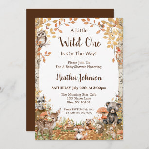 Rustic Woodland Forest Neutral Baby Shower Invitation