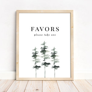 Rustic Woodland Forest Wedding Shower Favours Poster