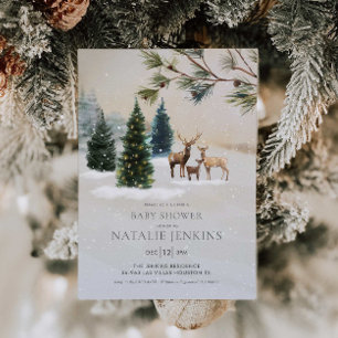 Rustic Woodland Gender Neutral Baby Shower Invitation