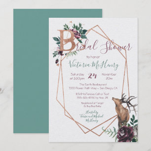 Rustic Woodland Geometeric Watercolor Invitation