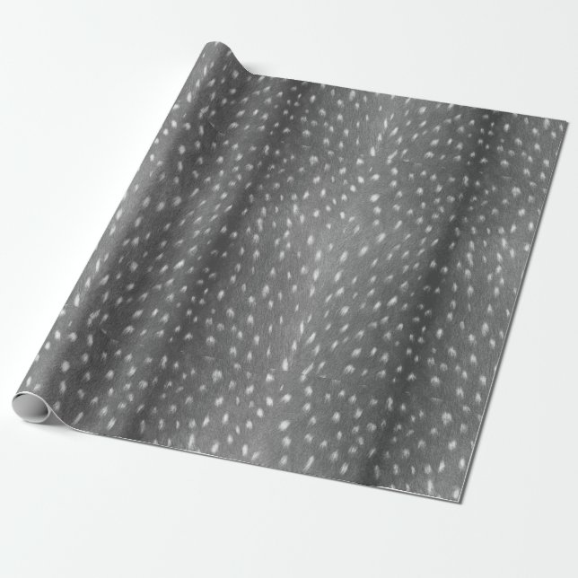 Rustic Woodland Gray Fawn Spotted Deer Fur Wrapping Paper (Unrolled)