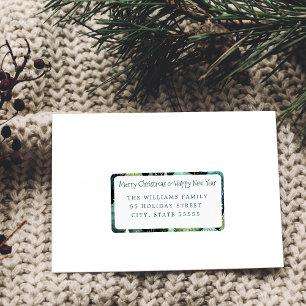 Rustic Woodland Green Holiday Label