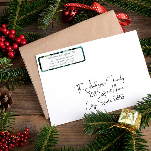 Rustic Woodland Green Holiday Return Address