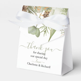 Rustic Woodland Greenery & Pinecones Wedding Favour Box