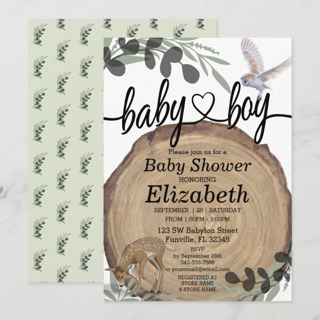 Rustic Woodland Invitation (Front/Back)