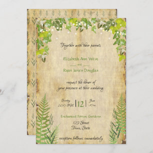 Rustic Woodland Ivy, Lights Wedding Invitation