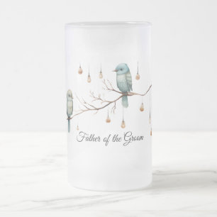 Rustic Woodland Love Birds Celebration Frosted Glass Beer Mug