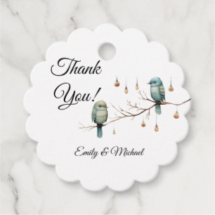 Rustic Woodland Love Birds  Romantic Wedding  Favour Tags
