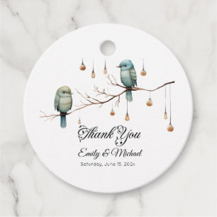 Rustic Woodland Love Birds  Romantic Wedding  Favour Tags