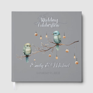 Rustic Woodland Love Birds Romantic Wedding Guest Book