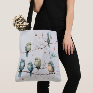 Rustic Woodland Love Birds  Romantic Wedding  Tote Bag