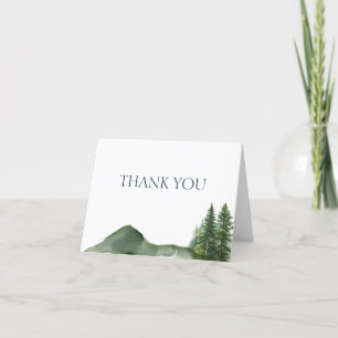 Rustic Woodland Mountain Forest Pine Bridal Shower Thank You Card