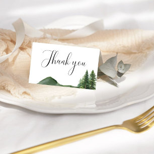 Rustic Woodland Mountain Forest Pine Bridal Shower Thank You Card