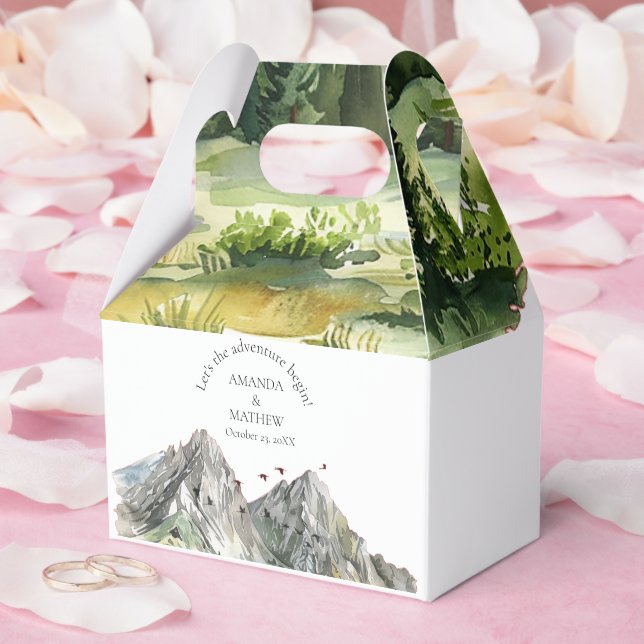 Rustic Woodland Mountain Forest Pine Wedding Favour Box (Wedding)