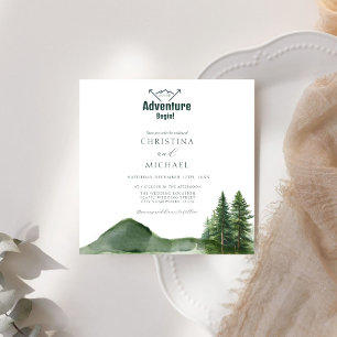 Rustic Woodland Mountain Forest Pine Wedding Invitation