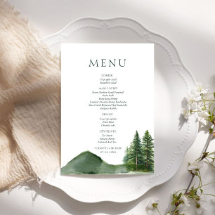 Rustic Woodland Mountain Forest Pine Wedding Menu