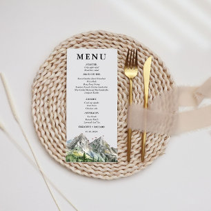 Rustic Woodland Mountain Forest Pine Wedding  Menu