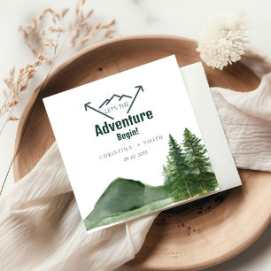 Rustic Woodland Mountain Forest Pine Wedding Napkin