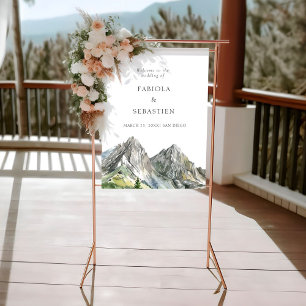 Rustic Woodland Mountain Forest Wedding welcome Poster