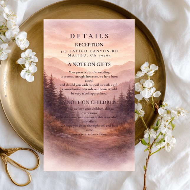 Rustic Woodland Mountain Scene Wedding Enclosure Card (Creator Uploaded)