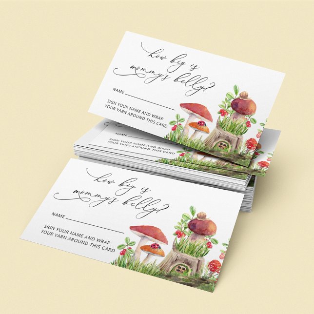 Rustic Woodland Mushroom How Big Mummy's Belly Enclosure Card (Creator Uploaded)