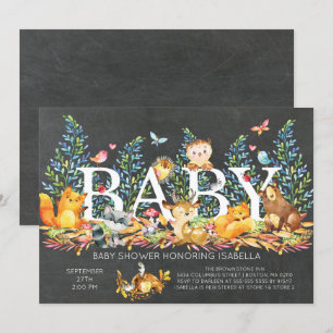 Rustic Woodland Neutral Baby Shower Invitation