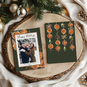 Rustic Woodland Photo Christmas Holiday Card