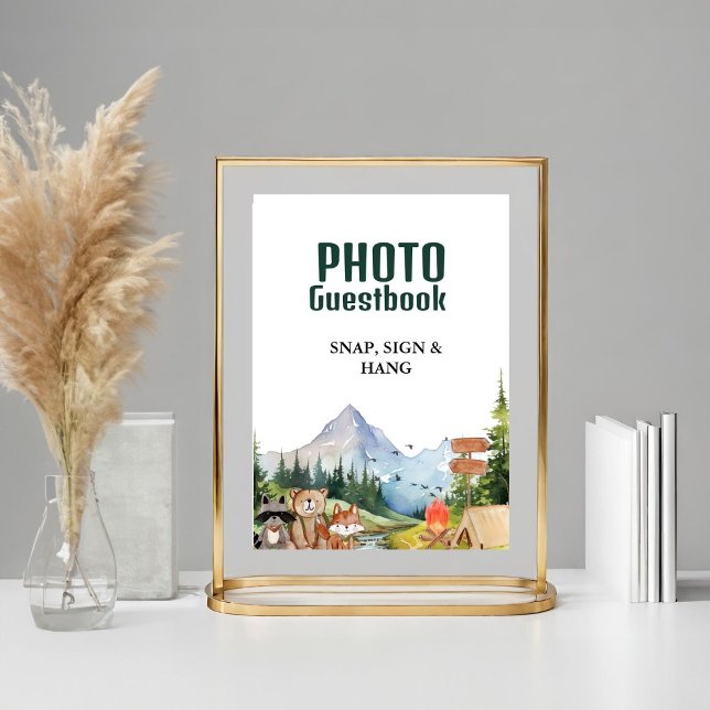 Rustic Woodland photo guestbook baby shower sign (Creator Uploaded)
