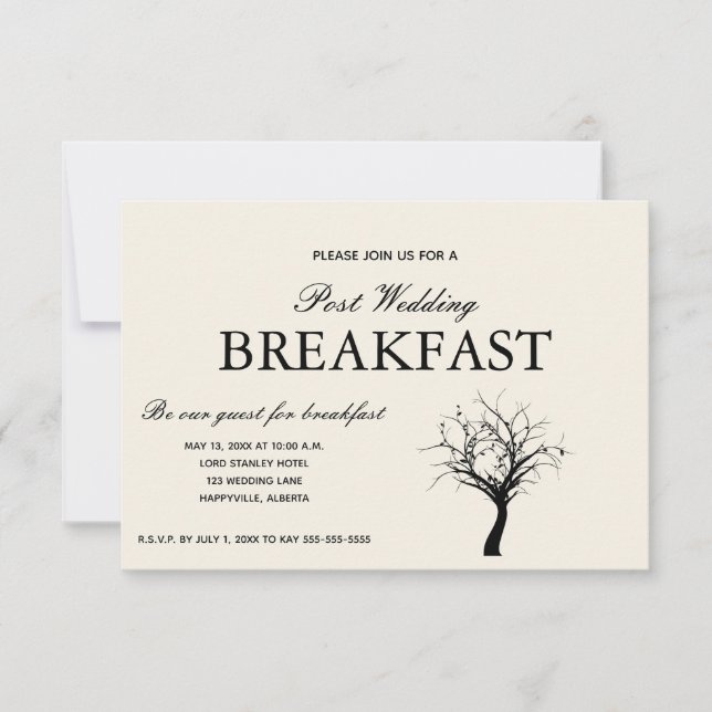 Rustic Woodland Post Wedding Breakfast Invitation (Front)