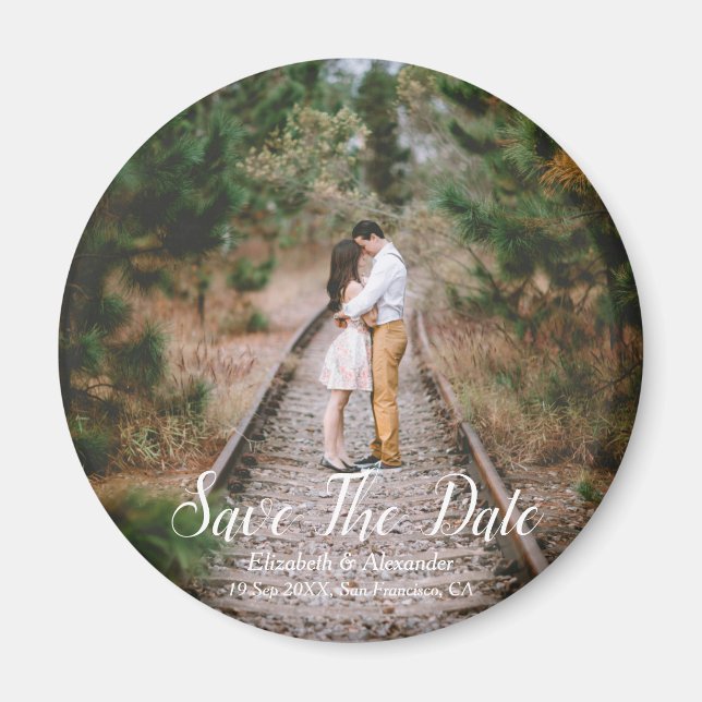Rustic Woodland Save The Date Magnet (Front)