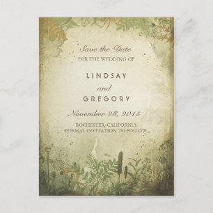 Rustic Woodland Save the Date Postcards