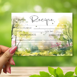 Rustic Woodland Spring Recipe Card